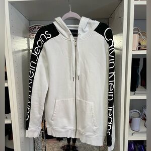 Calvin Klein large men jacket hoodie white